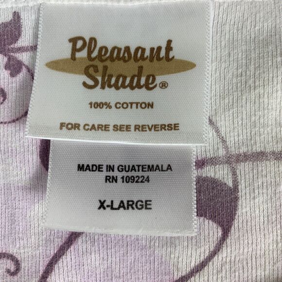 Pleasant Shade Womens Top XL Long Sleeve Floral Embellished Stretch Round Neck - Picture 7 of 8